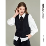 ELLE Модный жилет, зимний комплект, лонгслив, рубашка, французский стиль