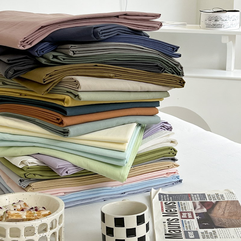 2022 new four seasons universal ins wind solid color sheets single double student dormitory sheets can not ball do not fade
