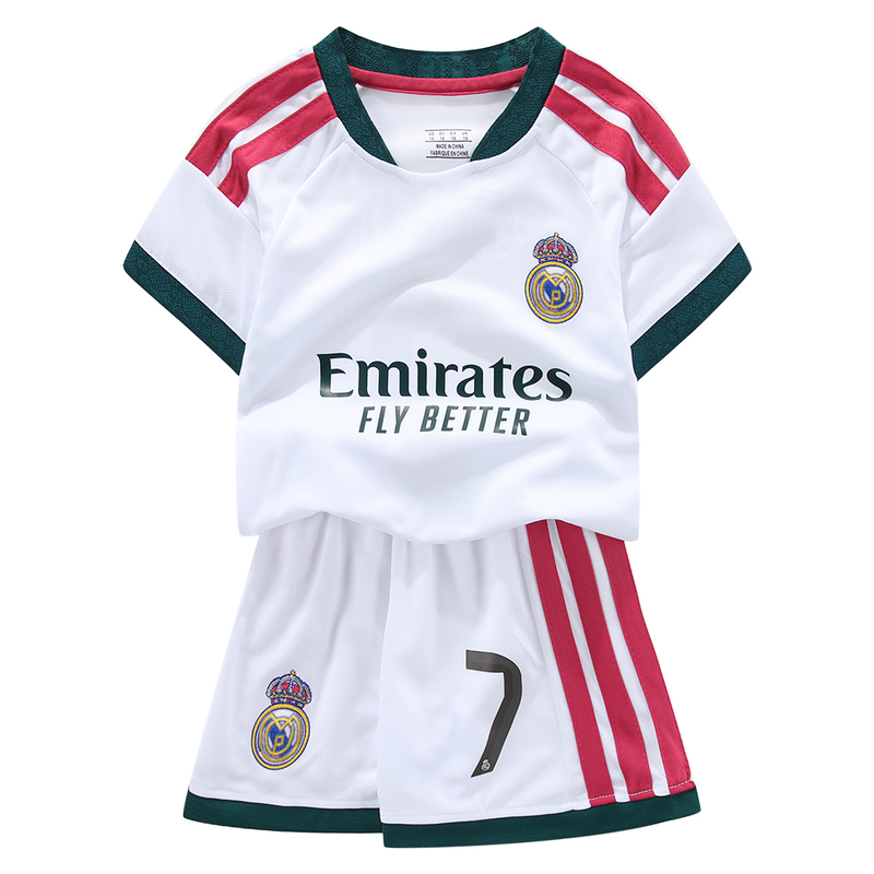 Real Madrid C. Ronaldo No. 7 Jersey Kidsren's Real Madrid Football Uniform White Madrid Ronaldo Jersey