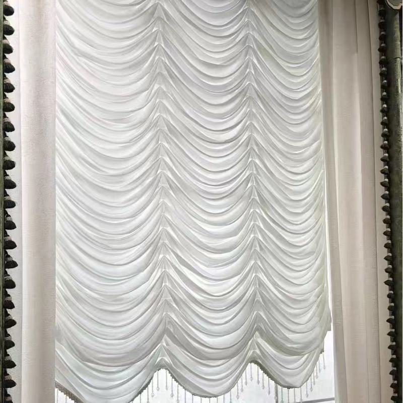 Handmade Austrian Adjustable Water Wave Curtains for Home Use, Roman Blinds