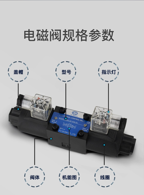 Van đảo chiều điện từ thủy lực điều khiển đa chiều Van điện từ hai chiều van một đầu DSG-02/03-3c2c3c6