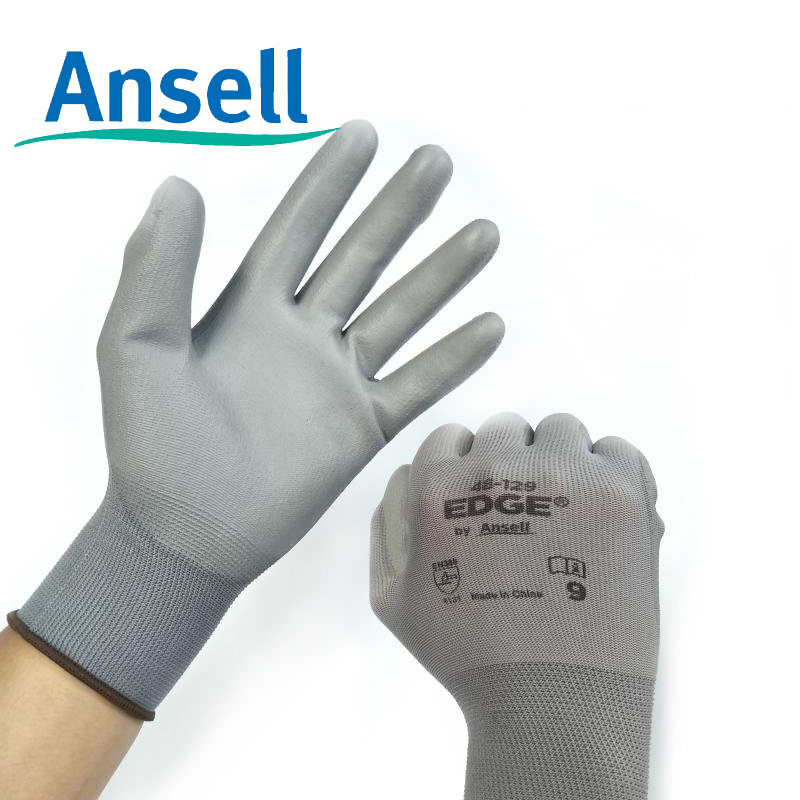 Ansell Ansell Edge48-129 grey PU coated gloves wear resistant oil and refractory handling repair