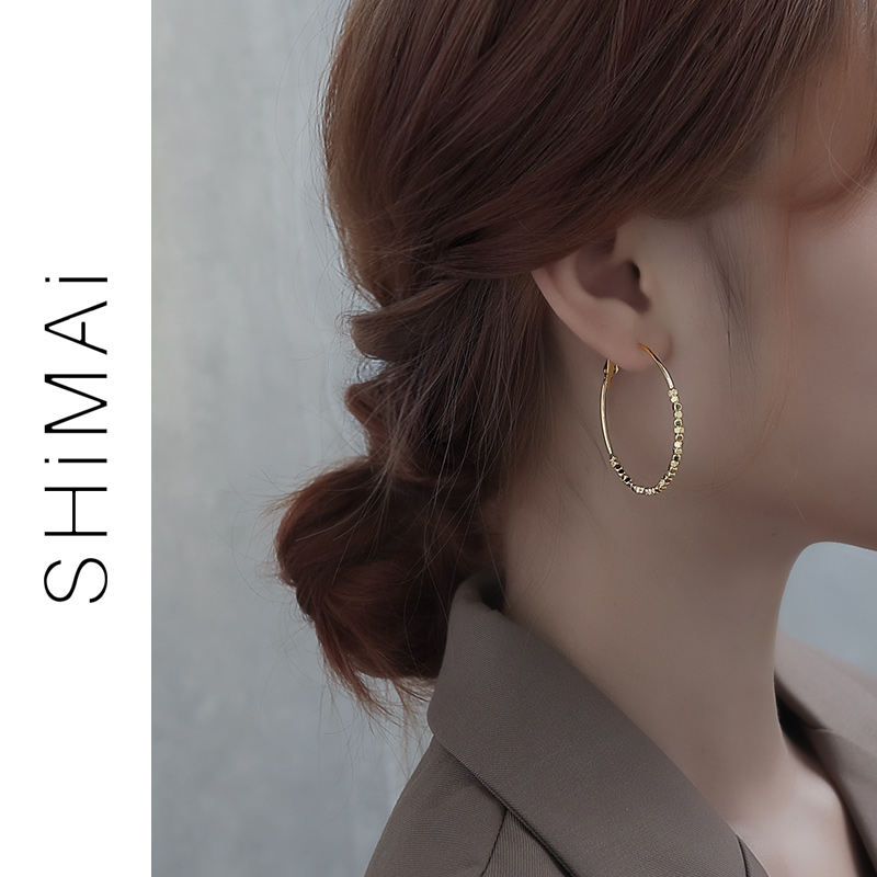 Golden Circle Earrings 2022 New Tide Air Mass Circle Earrings Minimalist Personality Superior Explosive Earrings Woman