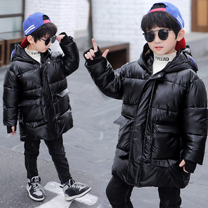 童装韩版男童冬装外套新款儿童羽绒棉服中大童棉袄中长款男孩棉衣