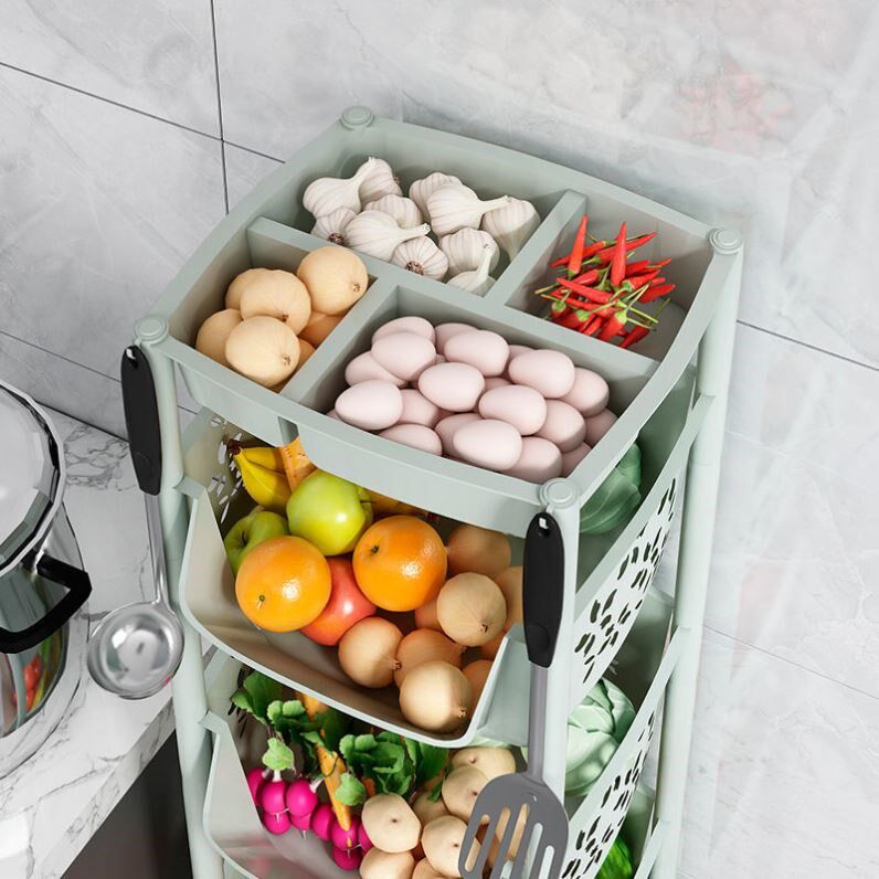 Plastic rack kitchen special kitchen supplies rack floor-to-ceiling multi-storey small department store storage layer shelf vegetable basket