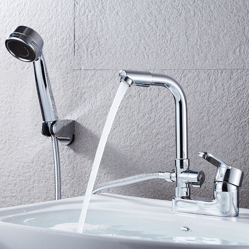 New All-Copper Vintage Basin Faucet for Bathroom with Shower, Washbasin, Hot and Cold Water Faucet, Dual-Purpose with Two Holes New All-Copper Vintage Basin Faucet for Bathroom with Shower, Washbasin, Hot and Cold Water Faucet, Dual-Purpose with Two Holes