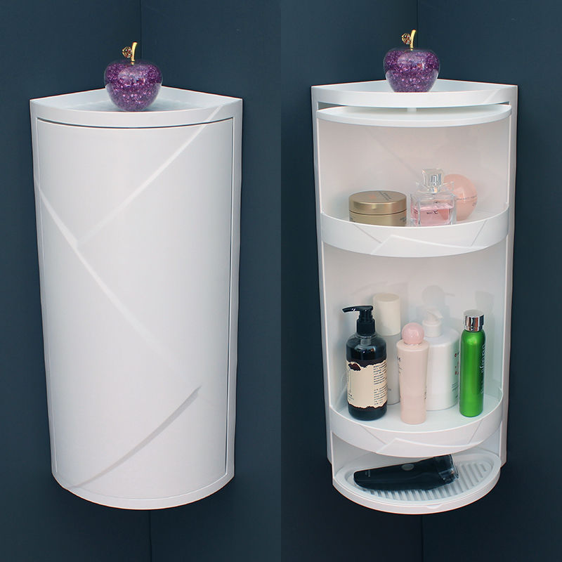 Powder room kitchen countertop rack bathroom storage shelf toilet floor tripod washstand rotating corner rack