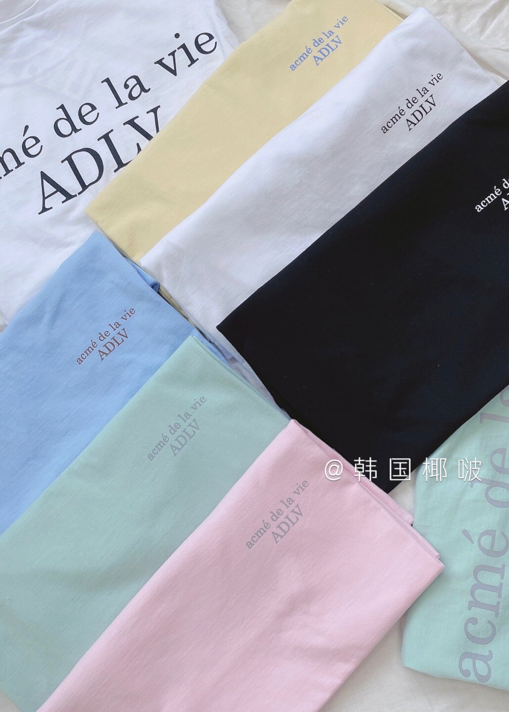 Korean coconut ADLV direct mail Lu Han classic Macaron short - sleeved T - shirt is loose