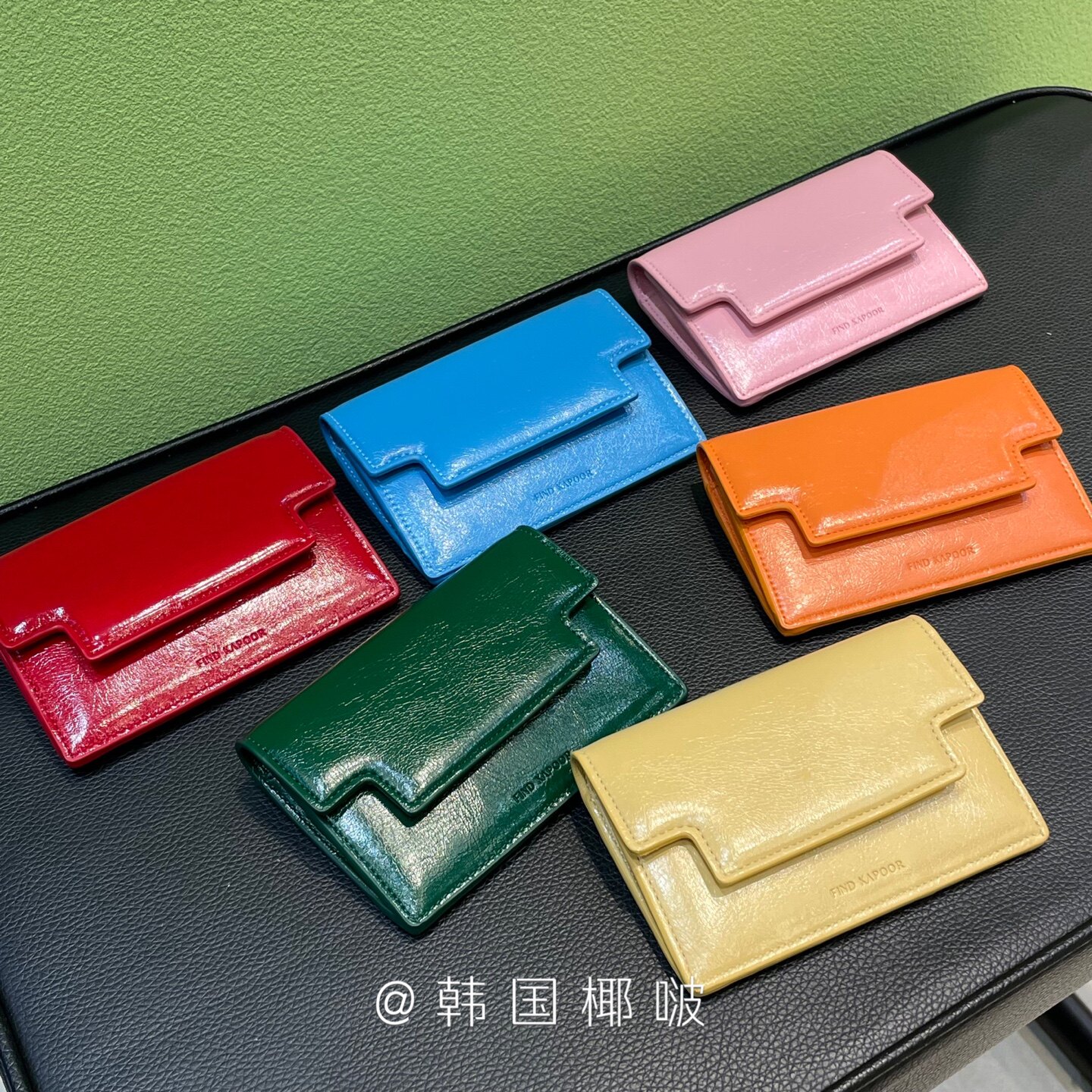 Korean Yebo FIND KAPOOR direct mail 22 new cream color solid color card holder coin purse pu leather