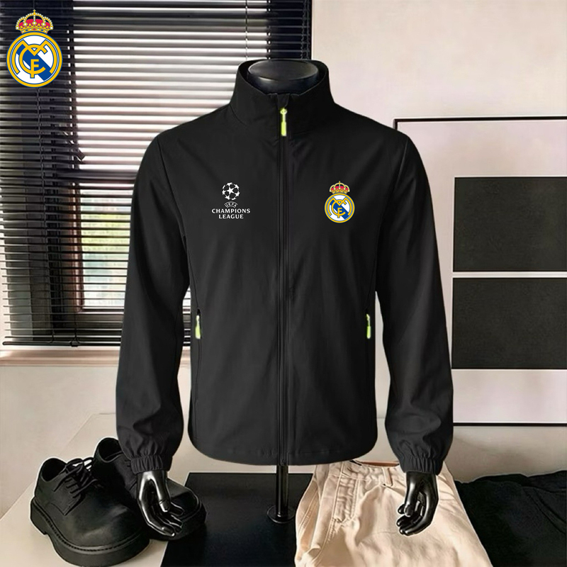 2026 New Style Men's Jacket, Champions League Real Madrid Barcelona Team Uniform, Spring and Autumn Outdoor Sports Casual Mountaineering Clothing