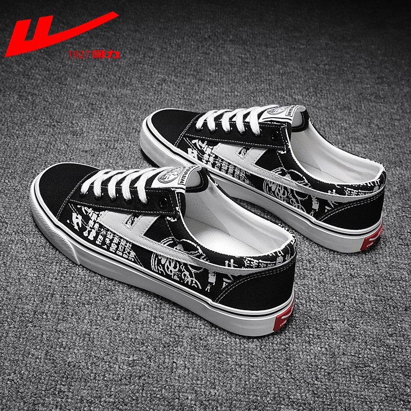 Pull back men's shoes canvas shoes winter 2022 new low-top all-match student casual graffiti sneakers tide shoes
