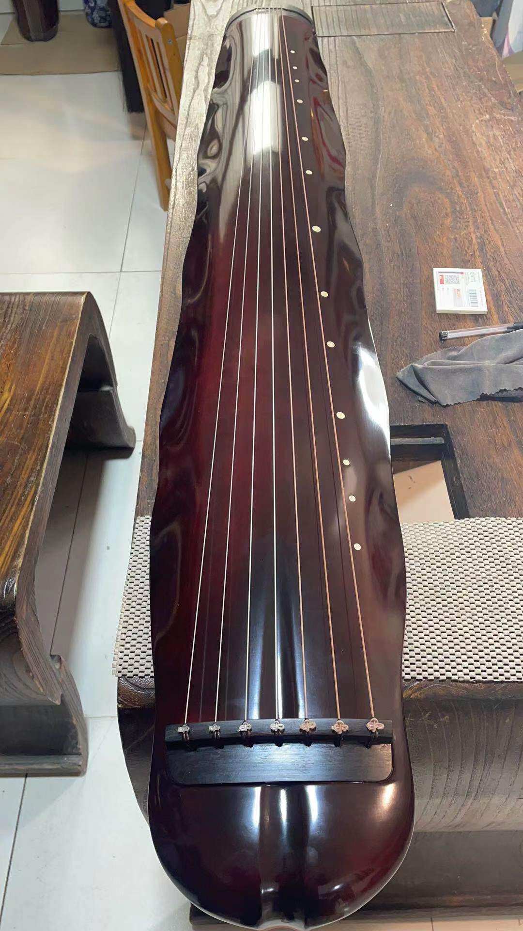 新品☆一流手工品古琴☆純漆】鄭孟金監制 蕉葉式（バナナリーフ）演奏