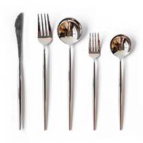 Stainless steel knife and fork spoon Western food spoon 3 sets of steak knife and fork Golden Silver retro ins dessert home