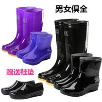 Rain-barrel boot male waterproof working rain shoes outside wearing bike old-fashioned plastic ladies Home engineering Fashion money Short money