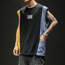 Japanese horse clip summer thin mens basketball vest waistcoat large size loose cold sports sleeveless short sleeve jersey