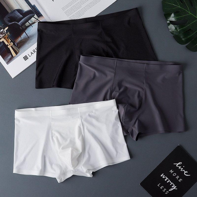 Four corner briefs male ice silk No marks pure cotton Four corner pants Modale Breathable Men Shorts Comfort Underpants Head