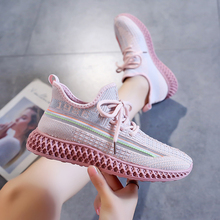 女士春季飞织鞋椰子鞋学生跑步运动鞋驾车鞋