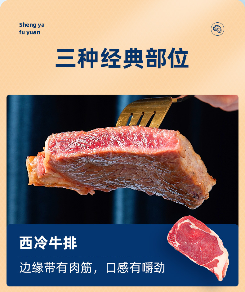 清真家用西冷菲力眼肉牛排组合