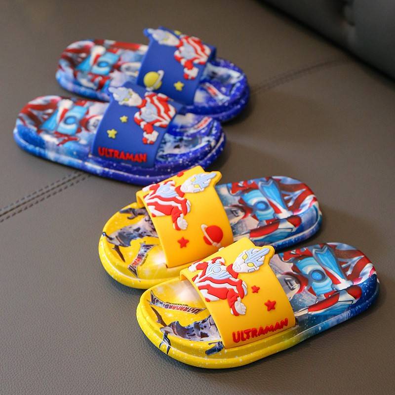 Galaxy Ultraman children's sandals and slippers summer home indoor non-slip cartoon boy baby bathroom bath slippers - Taobao