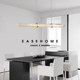Italian Minimalist Restaurant Chandelier, Modern and Simple Designer Style, High-End Bar Counter Island Creative Linear Strip Light Fixture
