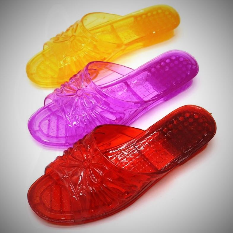 Crystal slippers women's non-slip transparent sandals plastic old-fashioned nostalgic classic home indoor jelly home plastic