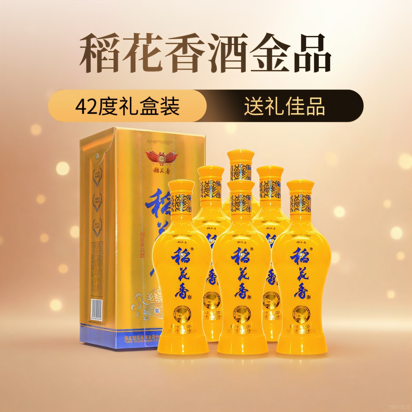 稻花香酒金品42度52度500ml*6瓶礼盒装整箱粮食酒高度白酒送礼评价- 淘宝网