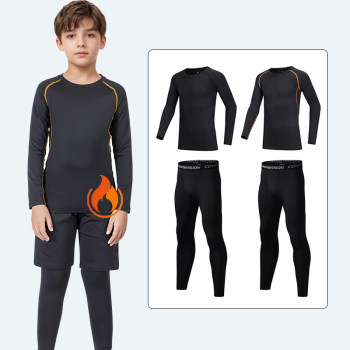 Children's tights training suit warm plus fleece winter