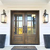 Villa Gate Double Open Glass Security Door Entrance Door Rural Self-Built House Entrance zinc alloy primary-secondary door light transmission