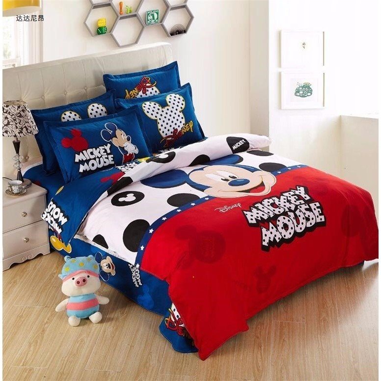 Children's bed bedding Four pieces Thickened Boy Boy Boy Cartoon Bed Linen Bed bed Quilt Cover Three Pieces