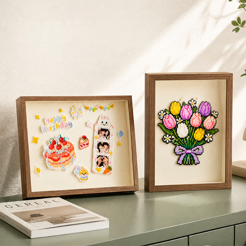 Decorative Display Frame for Storing and Showcasing Beads, 3D Hollow Frame, Creative Picture Frame, Commemorative Collection, Mini Desktop Ornament