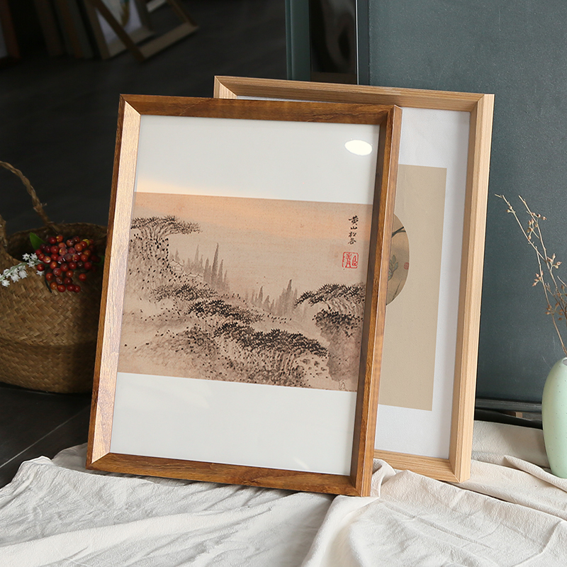 シンプルな無垢材フォトフレーム壁掛け30インチパズルフレーム木目ウッドカラー4k8オープン20インチ24 A3A4
