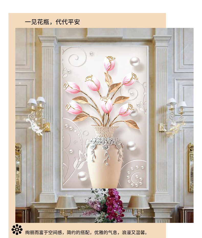 2019 mới thêu kim cương khâu kim cương dán tulip phòng khách lối vào hành lang phiên bản theo chiều dọc của nhỏ kim cương sơn khoan đầy đủ - Công cụ & phụ kiện Cross-stitch bán tranh thêu chữ thập