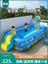 Children Swimming pool with slides Baby Home Small Number Outdoor Plastic 2-year-old Baby open Large Super Big
