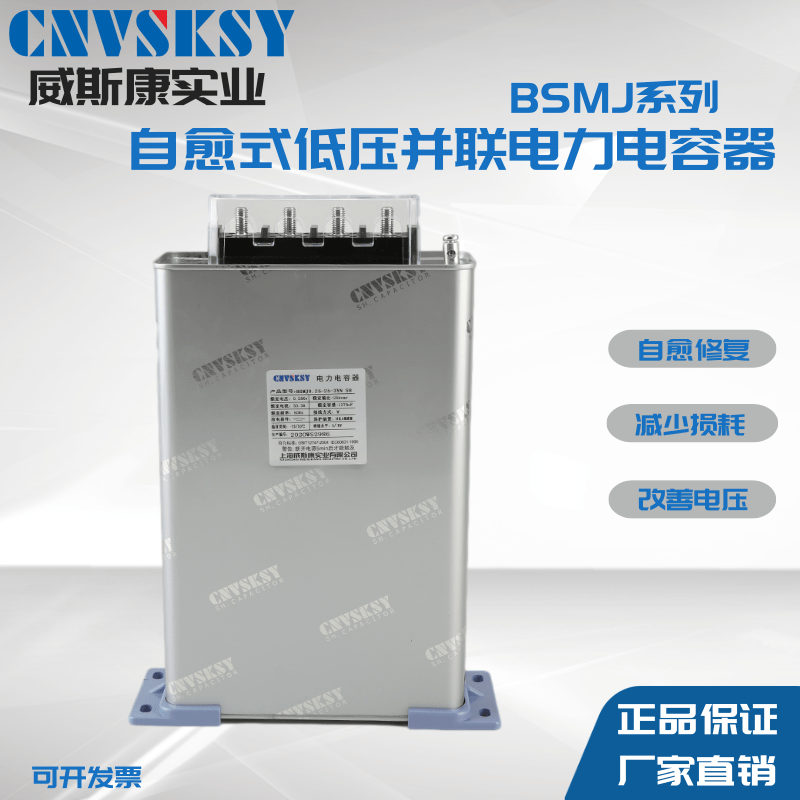 Shanghai Wiescon single-phase self-healing low-voltage parallel power capacitor BSMJ0 25 reactive power compensation cabinet 250V