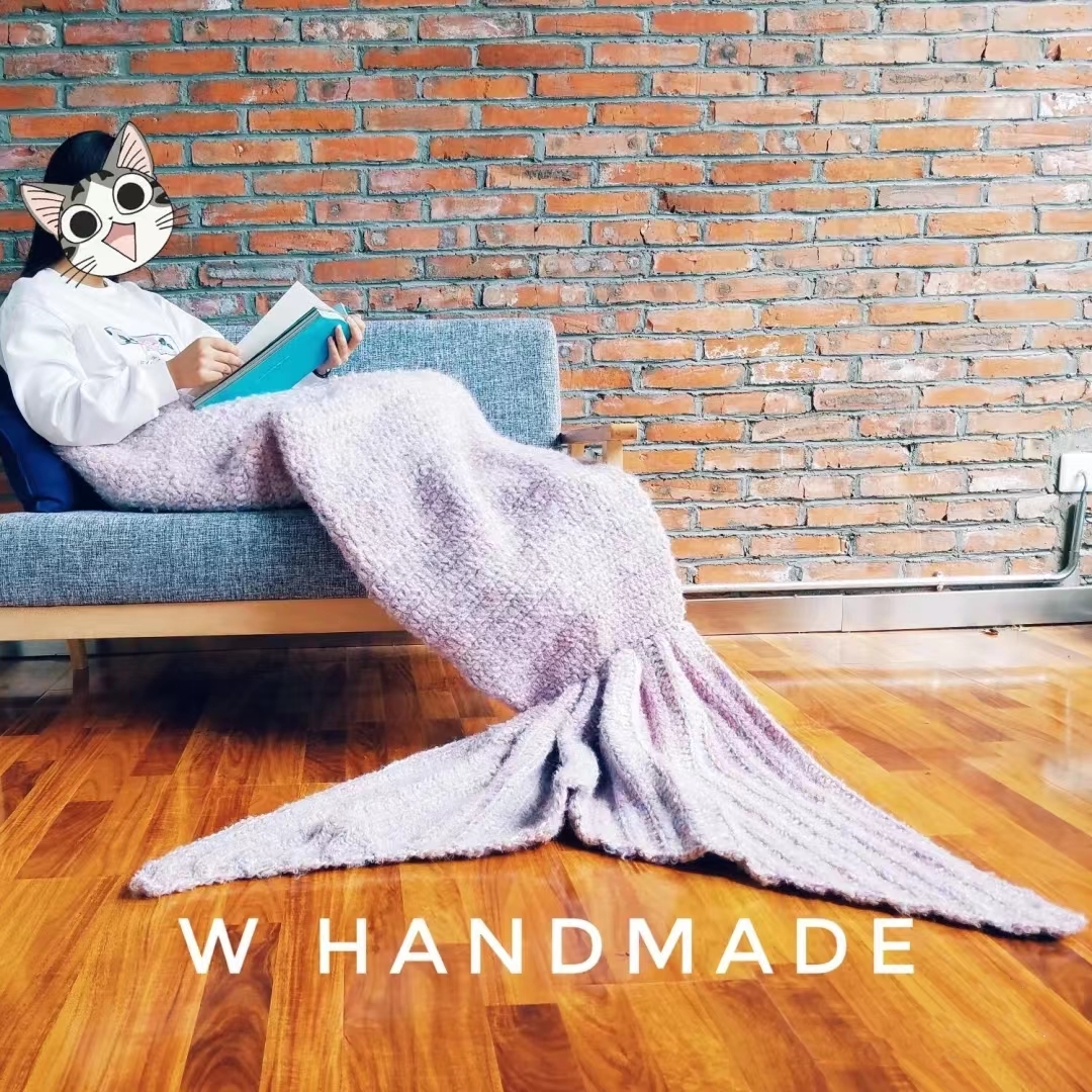 Fish tail carpet mermaid tail children clothesknitting bag knitting blanksBedroom office air conditioning blanket office