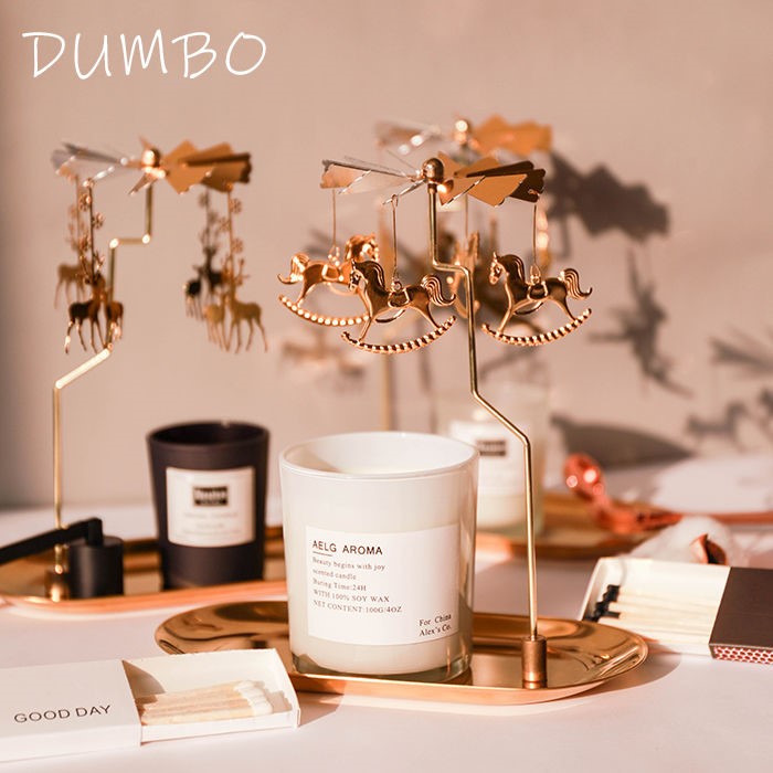 Rotating candlestick walking kerosene lamp rotating candlestick romantic candlelight girl heart scented candle holiday creative dream gift