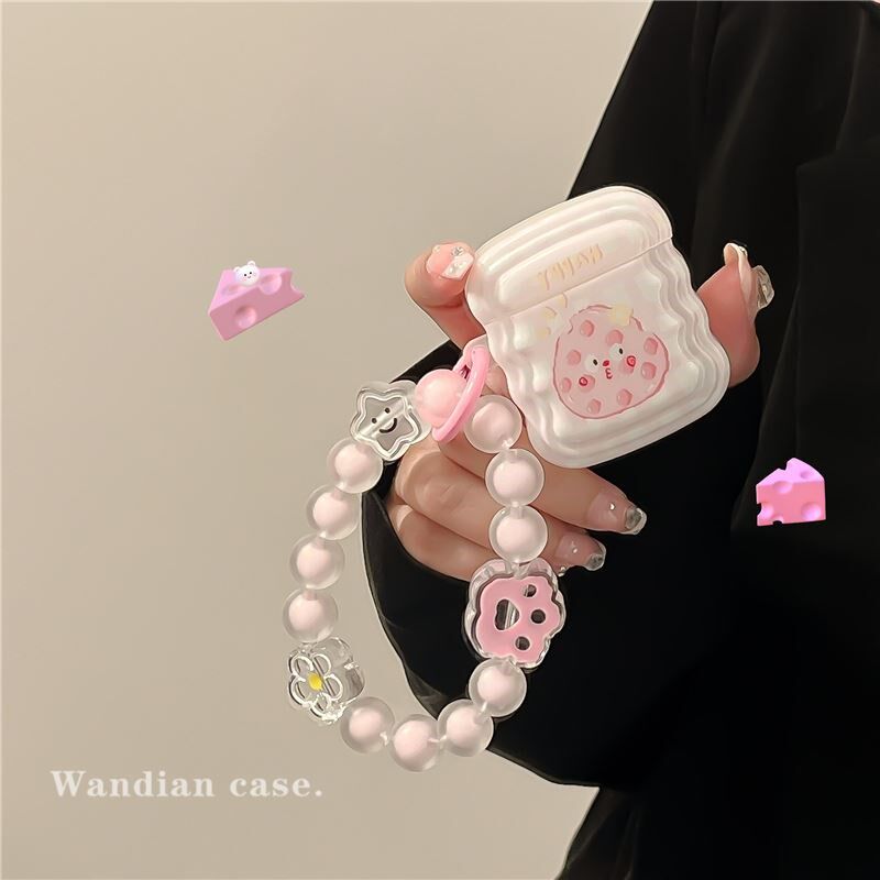 Headphones anti-off artifact cheese chain for airpods protective condom wireless Bluetooth headphones all-pack silicone protection