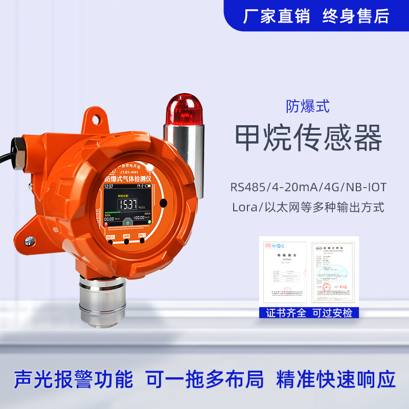防爆甲烷传感器ch4报警器rs485工业可燃气体探测器高精度变送器