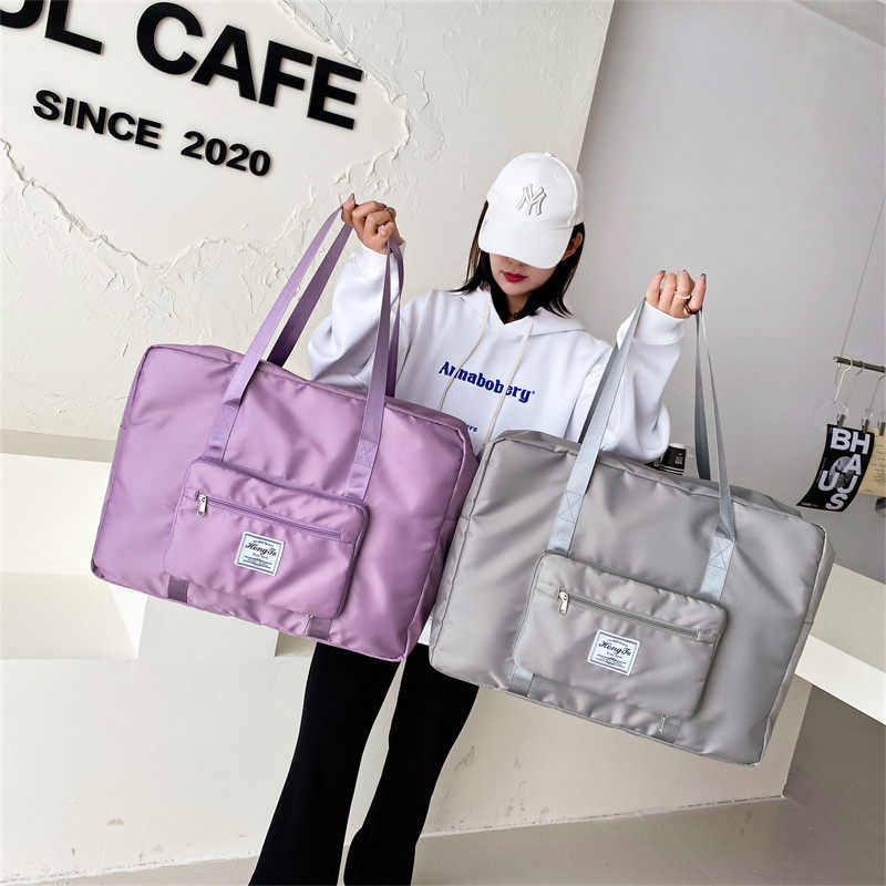 Foldable travel bag can be set with trolley fitness sports storage bag large capacity student quilt finishing bag