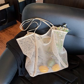 Straw woven tote bag large capacity korean