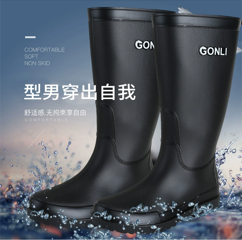 Giày đi mưa cổ cao cho nam, ủng đi mưa chống trơn trượt và chống mài mòn, giày đi nước thời trang không thấm nước cho nữ, ủng đi mưa bằng nhung tất cả trong một mùa đông ung bao ho