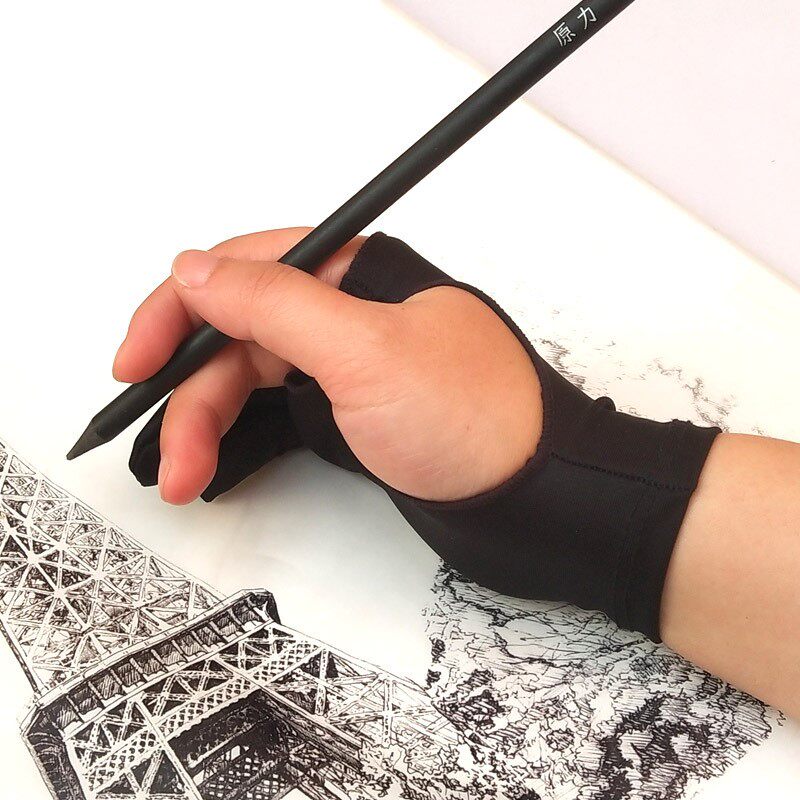 Painting gloves anti-mistouch painting drawing anti-fouling anti-sweat anti-dirty sketch oil painting two-finger LED billboard light ipad hand-painted