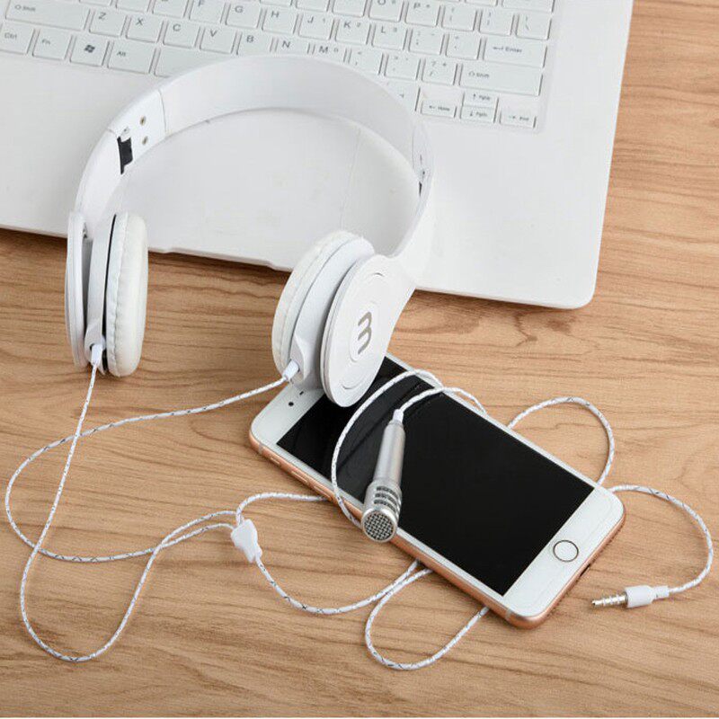 Sing it K song mic heavy bass headphone live phone microphone Universal with wheat line control headphone ear wheat