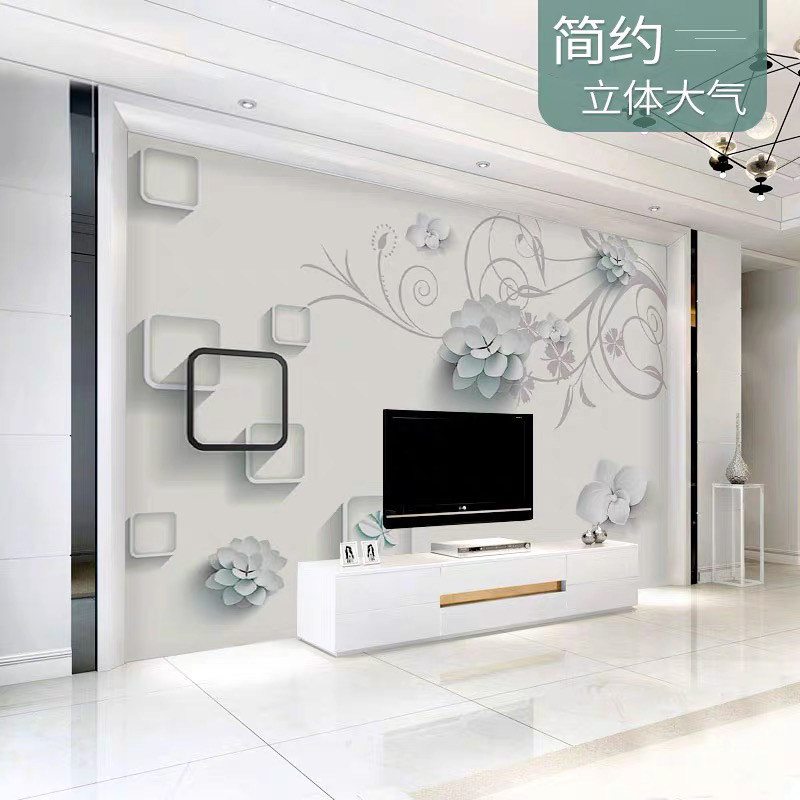 Modern minimalist bamboo and wood fiber integrated wall panel TV background wall living room atmospheric three-dimensional video wall decorative guard plate