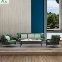 Rattan chair sofa with full set outdoor living-room Yangguang room Terrace Rattan patio Courtyard Furniture Leisure Vine choreography Nordic style