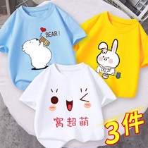 Child Thai Dress Clothes Children Short Sleeves T-shirt Girl Summer Thin blouses baby baby open shoulder pure cotton summer clothes