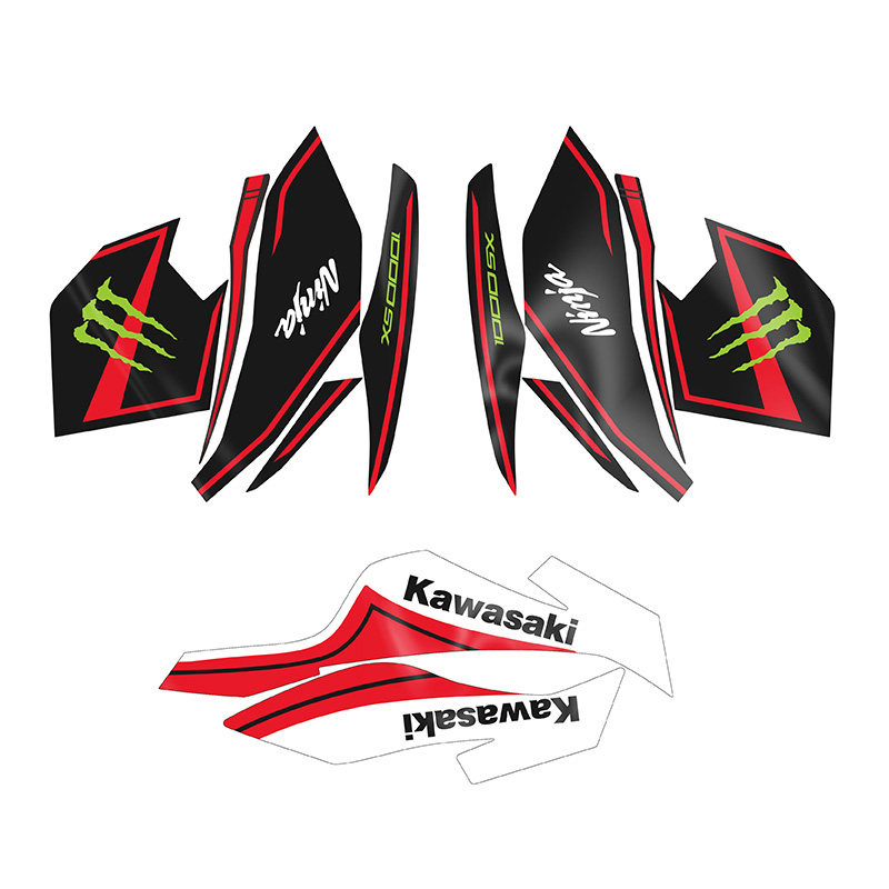 товар из китая 川崎忍者 ninja1000krt鬼爪联名版拉花贴纸2019-2021款摩托车通用 Snail technology