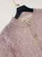 Gentle Little Fragrant Style Fufu Design French Chic Super Nice Pink Knitted Cardigan Sweater Inner Wear for Women