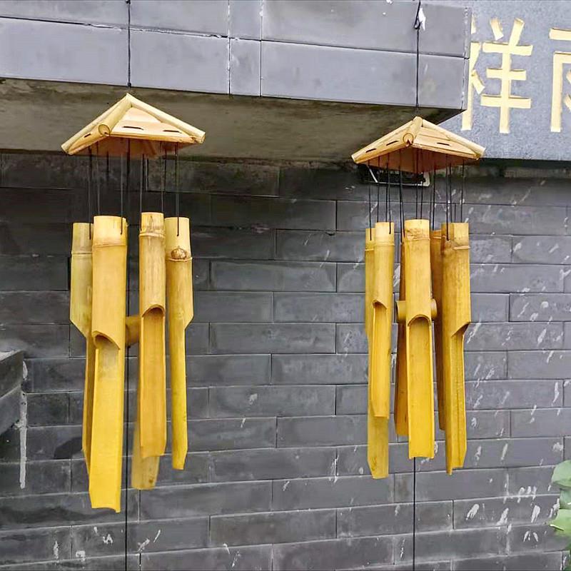 Space mode meditation and string windbell bamboo hand-shaking retro and wind bell Japanese style Decorative Balcony Hanging Pendant Pendant-Taobao