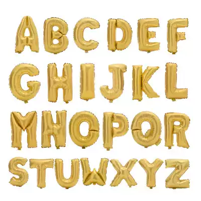 Aluminum film 16 inch thick alphanumeric golden birthday surprise balloon digital balloon party arrangement silver balloon